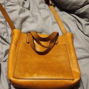 Madewell Tan Leather Crossbody Bag.